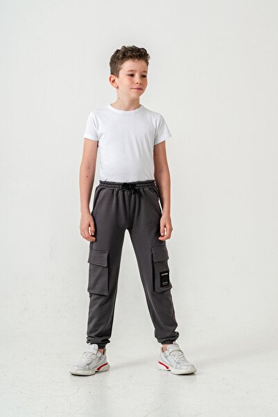 Mışıl Kids Pantaloni de trening pentru băiat, cu buzunare duble pentru încărc...