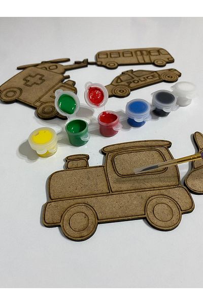 MODAT Wooden DIY Vehicles Vehicles Painting Set Educational Montessori Children's Development Toy