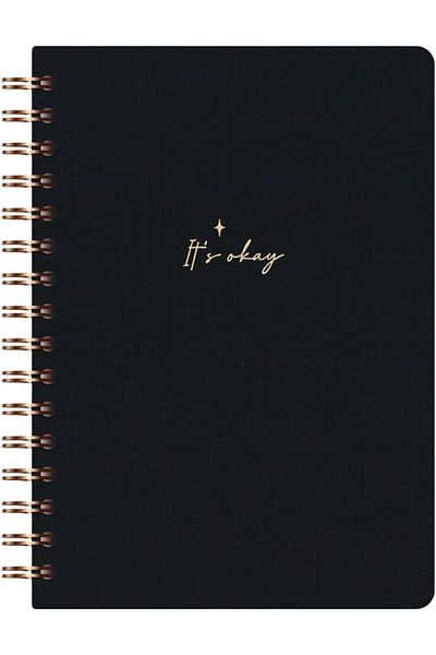 STOREMAX Sbl A5 Spiral Hard Cover Linen Dotted Undated Notepad Black Sblshp 1064356