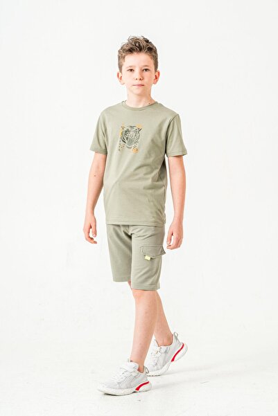 Mışıl Kids شورت للأولاد بأكمام مطبوعة من Ust On - طقم تي شيرت