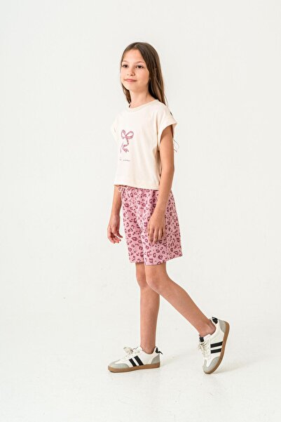 Mışıl Kids Κοριτσίστικο σορτς με στάμπα Mucho Amor - Σετ μπλουζάκι