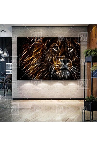 SML TABLO Pictură digitală pe pânză orizontală cu animale din natură, leu săl...