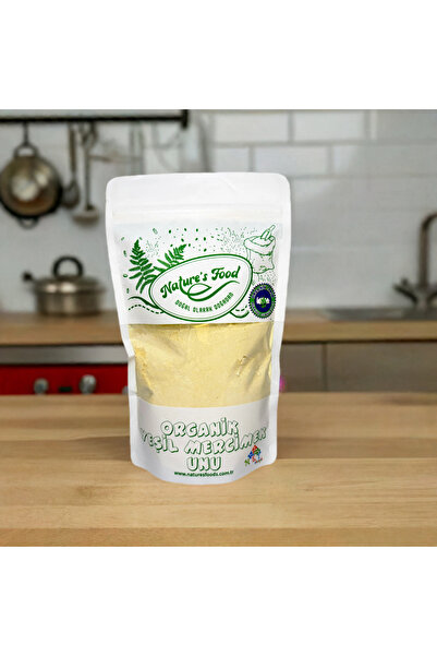 NATURES FOOD Organik Yeşil Mercimek Unu 500gr Pestisit Analizli Organik Sertifikalı