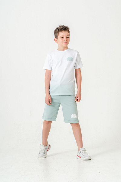 Mışıl Kids Комплект тениски и къси панталони с щампа Born The Skate за момчета