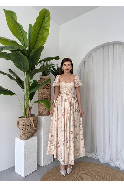 conconmoda Γυναικείο φόρεμα μαρμαρυγίας με λουλουδάτο σχέδιο