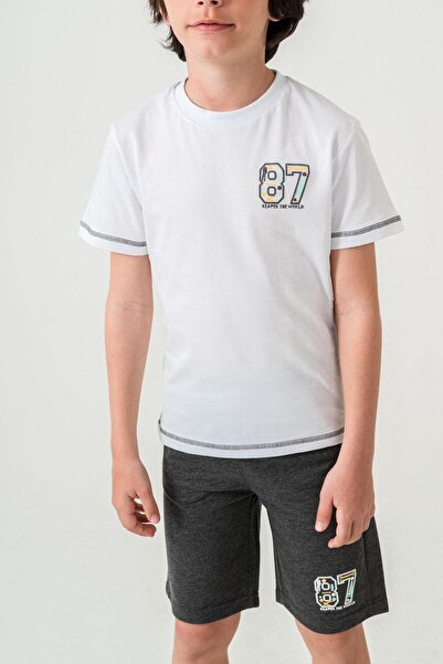 Mışıl Kids 87 Reaper the World Printed Men Kids Shorts - t Shirt Kit