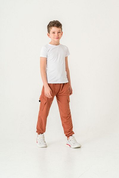 Mışıl Kids Αγόρια αθλητικά παντελόνια με διπλή τσέπη Cargo Pocket Cap Houndstooth