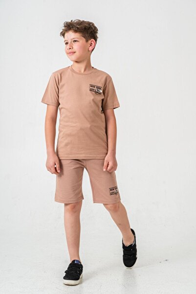 Mışıl Kids Αγορικό σορτς με στάμπα της Νέας Υόρκης - Σετ μπλουζάκι