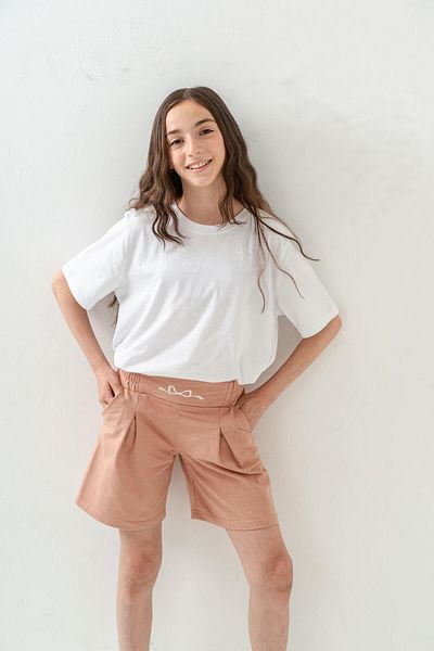 Mışıl Kids Girl's Shorts with Embroidery on the Waistband