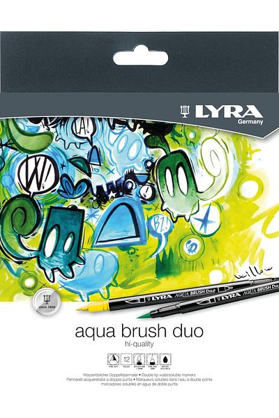 LUXE Aqua Brush Duo Drawing Pen, Hanging Pack of 12 Lxshp 1055529