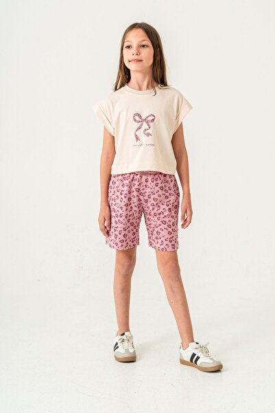 Mışıl Kids Κοριτσίστικο σορτς με στάμπα Mucho Amor - Σετ μπλουζάκι