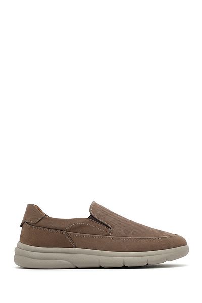 Derimod Men's Beige Nubuck Leather Comfort Loafer 25Sfd7651V3