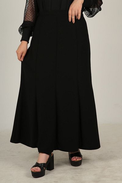 Butik Hijab Large Size Battal 8-Piece Lined Tomorrow Flared Portoriko Mother Skirt