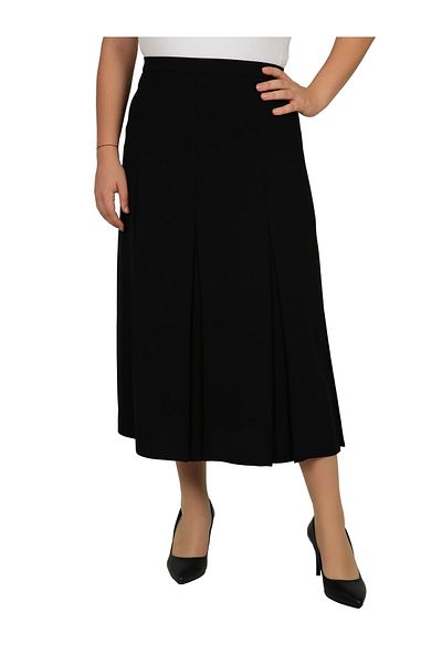 Butik Intermediate Length Patterned Lined Portoriko Fabric Flared Mother Skirt