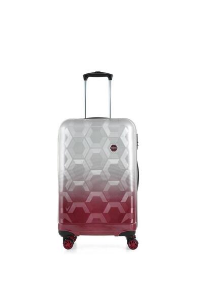 ÇÇS London 5226 Küçük Boy Valiz Bordo Beyaz