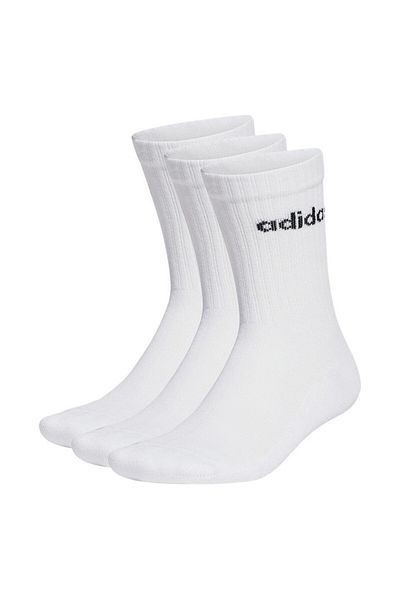 adidas Unisex Socken, 3er Pack - Linear Crew Cushioned, Logo, gepolstert, einfarbig