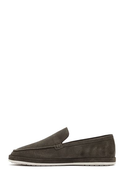 Derimod Men's Khaki Suede Leather Loafer 25Sfd 612310
