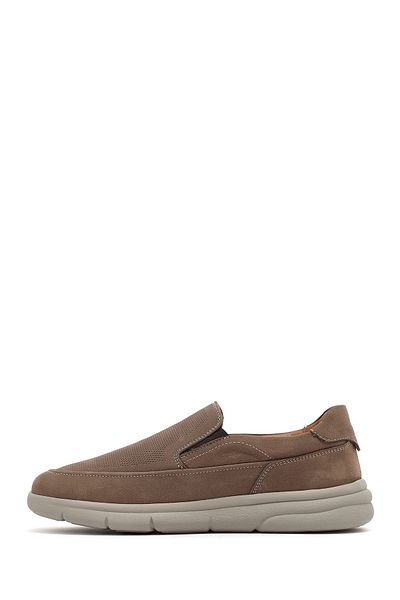 Derimod Men's Beige Nubuck Leather Comfort Loafer 25Sfd7651V3