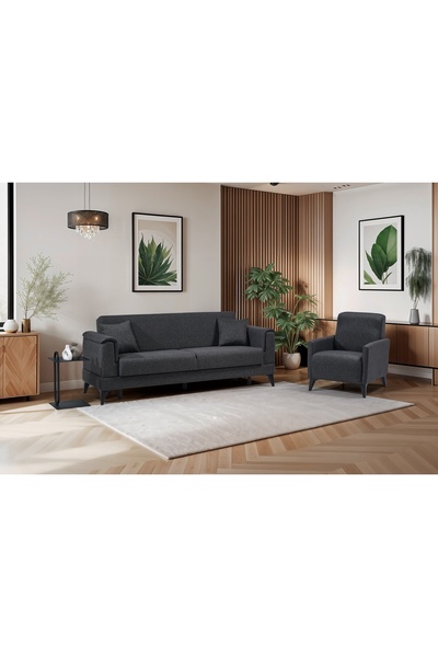 Vivense Marsel Koltuk Takımı, Yataklı Sandıklı, Antrasit