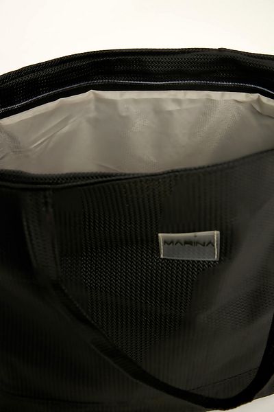 Marina Black Beach Bag Lined Large Volume Ca2502-1