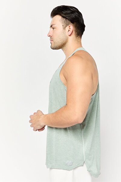 New Balance Men Athletic Fit Sleeveless Running Vest, Sage Green