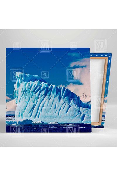 SML TABLO Ocean Iceberg Landscape Poles Nature Τετράγωνος πίνακας σε καμβά