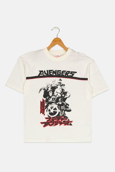 AVENGERS Kids Boy Graphic Print Short Sleeves T-shirt, Off White