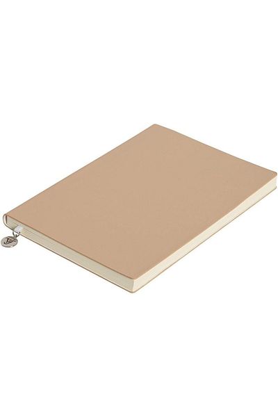 Mu Art Ahşap Mrt Classic Flexible Cover Striped Notebook, 14.8X21 cm -Beige Art 871301