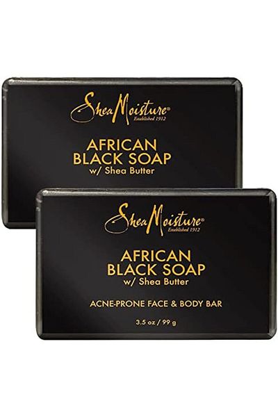 Shea Moisture African Black Soap Bar, 3.5 Oz, Pack of 2