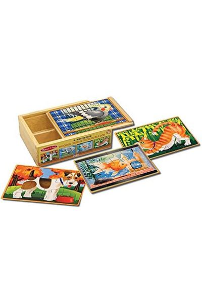 Mu Art Ahşap Mrt & Doug 13790 Wooden 12X4 Puzzle Set Pets Art 871301