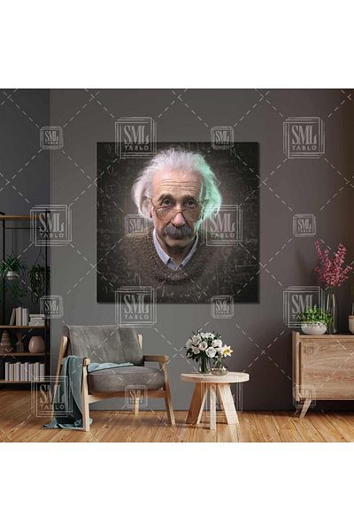 SML TABLO Προϊόνταminiburagiralbert Einstein Science Genius Decor Τετράγωνος πίνακας σε καμβά