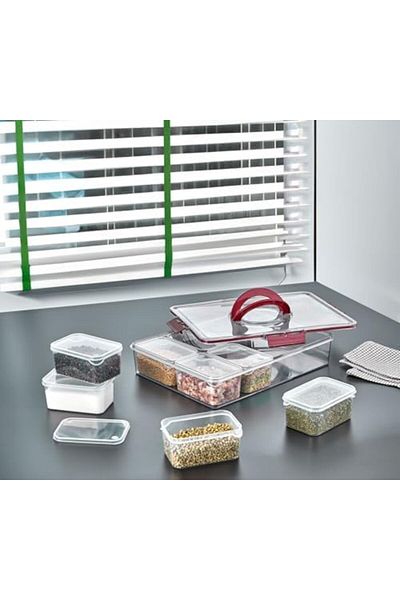 Mu Art Ahşap Mrt Home 8-Piece Storage Container Set, Breakfast Storage Box and Organizer, Refrigerator Organize