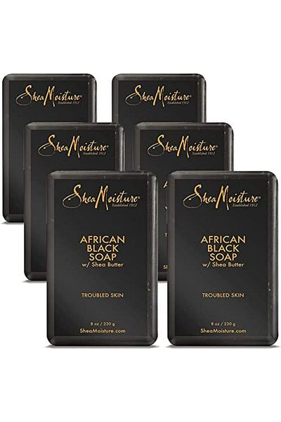 Shea Moisture African Black Soap With Shea Butter 8 oz (Pack of 6)