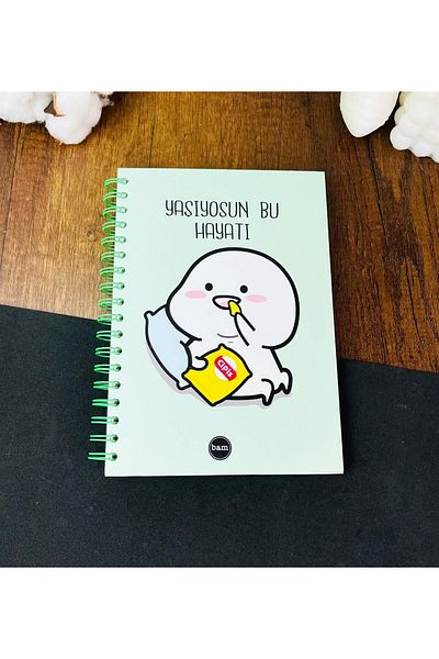STOREMAX Sbl You Are Living This Life Designed Striped Spiral Notebook Sblshp 1064356