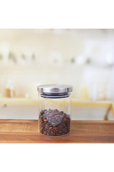 LUXE 300 ml Vacuum Borosilicate Glass Jar with Metal Lid (8.5Cm*10Cm) 1Pcs Lxshp 1055529