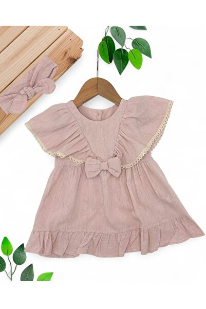 voyyo kids baby فستان ملاك وعصابة رأس / فستان باندانا