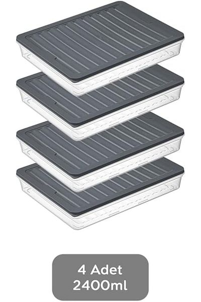 Mu Art Ahşap Mrt Home 4 Pieces Refrigerator Organizer, Multi-Purpose Storage Container for Refrigerator, Fresh Box
