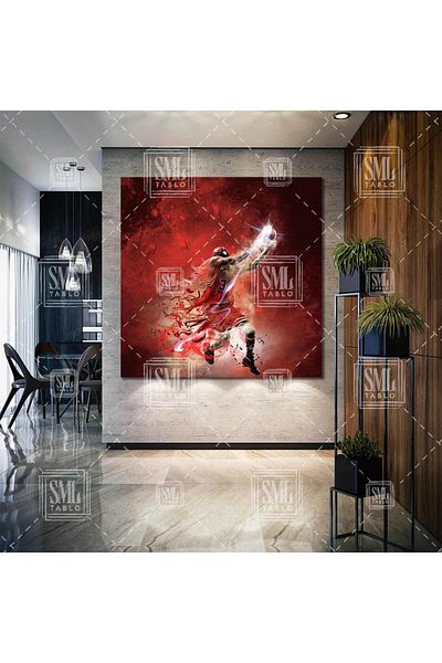 SML TABLO Michael Art Chicago Bulls Baschet Nba Pictură pătrată pe pânză