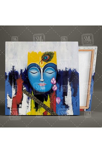 SML TABLO Indian Eye Closed Woman Indian Art Τετράγωνος πίνακας σε καμβά