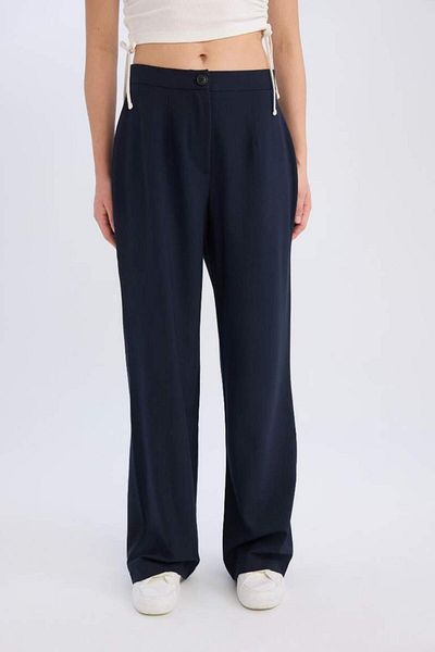 DeFacto New Season Wide Leg Fabric Palazzo Trousers Regular Waist Wide Loose Leg Pockets Standard Size
