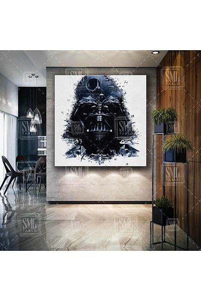 SML TABLO Star Wars Darth Vader και διαστημικά πλοία Τετράγωνος πίνακας σε καμβά