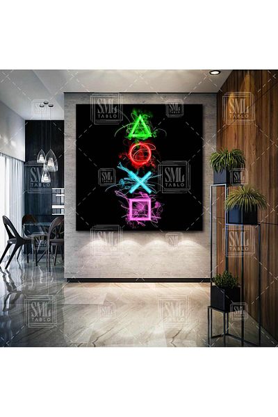 SML TABLO Бутони за игри Play Station, вертикална картина на платно
