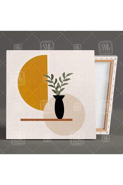 SML TABLO Φυτό στο ράφι Boho Minimal τετράγωνος πίνακας σε καμβά