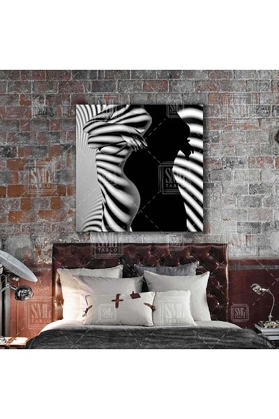 SML TABLO Body Shadow Reflected Nude Woman Mannequin Τετράγωνος πίνακας σε καμβά