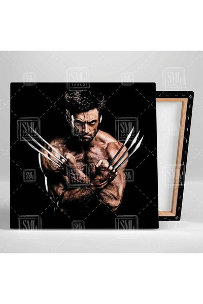 SML TABLO Hugh Jackman Wolverine Xman Ταινία Metal Fists Τετράγωνος πίνακας σε καμβά