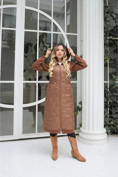 azra moda Palton matlasat bronz