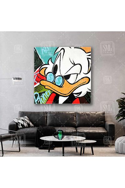 SML TABLO Portretul unchiului Varyemez Rich Duck Square Canvas Painting