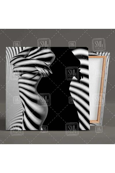 SML TABLO Body Shadow Reflected Nude Woman Mannequin Τετράγωνος πίνακας σε καμβά