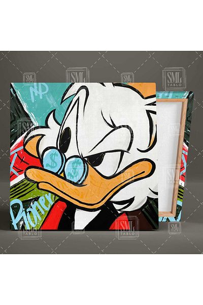 SML TABLO Portretul unchiului Varyemez Rich Duck Square Canvas Painting