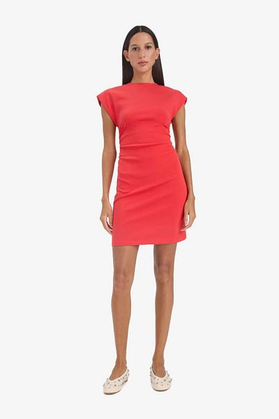 DeFacto Rochie mini fără mâneci, cu decolteu rotund, bodycon, înfășurată în corp